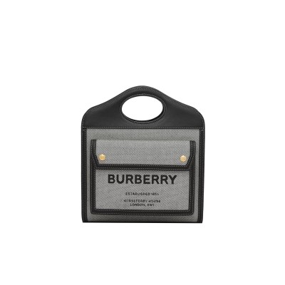 BURBERRY MINI TRI-TONE COTTON CANVAS and LEATHER POCKET BAG 80391011 (23cm*6cm*26.5cm) BURBERRY MINI TRI-TONE COTTON CANVAS and LEATHER POCKET BAG 80391011 (23cm*6cm*26.5cm)